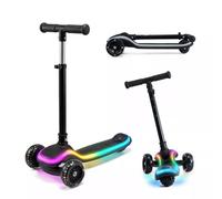 JSLJJBD Kids Scooter 3 Wheel Toddler Kick Scooters with 4 Adjustable Height, Foldable, Dynamic Light-Up Non-Slip Deck and LED Wheels, for ages 3-6 years old