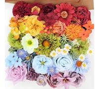 JSLOVFLO 38pcs Artificial Flowers Bouquets Box Set for DIY Bridal Wedding Shower Decorations Rainbow Colorful Fake Floral Arrangements for Party Table Centerpieces Home Decor Indoor Outdoor