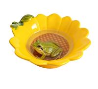 JSLZF Tree Frog Habitat Frog Water Bowl Dish Bathtub Tank Accessories Terrarium Decor Ceramic Aquarium Decoration Sturdy and Not Easy to Knock Over