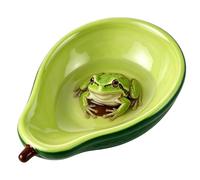 JSLZF Tree Frog Habitat Frog Water Bowl Dish Bathtub Tank Accessories Terrarium Decor Ceramic Aquarium Decoration Sturdy and Not Easy to Knock Over