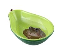 JSLZF Tree Frog Habitat Frog Water Bowl Dish Bathtub Tank Accessories Terrarium Decor Ceramic Aquarium Decoration Sturdy and Not Easy to Knock Over