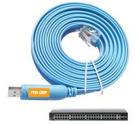 JSM FITNESS Cisco Compatible Console Cable 3M - RJ45 to USB Adapter with FTDI Chipset - Professional Console Cable for Network Configuration - Routers, Switches, Juniper, HP & Fortigate