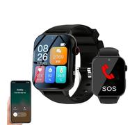 JSMDLN 1.83.'' HD Fall Detection Smart Watch for Seniors - SOS Alert,GPS Tracker,Emergency Call,Health Monitoring, Ip67 Waterproof,Multiple Languages,for Elderly,Kids Black