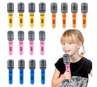 JSMTKJ Inflatable Microphone Set of 16 Giant Inflatable Microphones in Bright Colours for 80s/90s Concerts and Parties. Perfect Retro Decoration for Memorable Events!