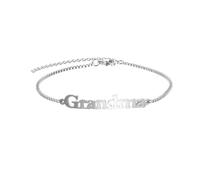 JSNOM Gifts for Mum Nanny Grandma Sister: Silver Chain Pedant Bracelet with Gift Box, Jewellery Gifts for Mum Grandma from Daughter Son Grandchildren (Box Chain-Grandma)