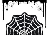Jsnwernb Halloween Bath Mat, Creepy Spider Web Bathroom Mat - Non-Slip Rug Halloween Decoration for Indoor Outdoor Living Room Entrance Front Door Patio Kitchen