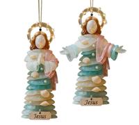 Jsnwernb Jesus Christmas Decoration | Two-Dimensional Religious Pendant, Acrylic Jesus Decoration Tree Ornament Wall Decoration - For Window Wall Door Fireplace Decoration Car