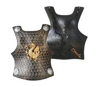 Jsnwernb Medieval Knight Costume 37.5x33.5 Cm PP 2 Pieces Silver Shoulder And Wrist Costume Foldable Historical Educational Outfit Knight Costumes For Boys For Travel Bonfire Events Halloween