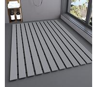 JSNZMTSBD TPE shower mat,Eco-friendly Non Slip Bath Mat Dual Anti-Slip Shower Mat with Rapid Drainage for Bathroom-gray||61x90cm