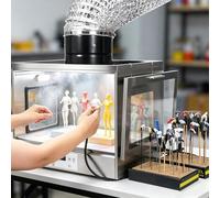 json2xml Airbrush Spray Booth, Airbrush Drybooth, 2-IN-1 Spray & Drying System With 300w Dryer 80w Extraction Fan Adjustable 25-50℃ Temperature & 0.5-24h Timer, For Hobby Model Painting