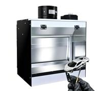 json2xml Benchtop Water Curtain Spray Booth, Portable Airbrush Spray Booth with Waterfall Dual Filtration System & 5500K LED Lighting, Waterfall Spray Booth for Home Model Hobby Work 50×50×40cm