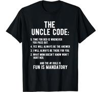 JSONBS Limited Funny Uncle Gifts from Niece Nephew The Uncle Code Cool T-Shirt BlackMediumBlackM