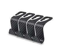 Jsorum 4Pack Car Seat Headrest Hook, Carbon Fiber Car Hook, Auto Seat Hook Hangers Storage Organizer, Car Rear Seat Carbon Fiber Headrest Hook for Bag Purse Cloth Grocery