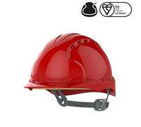JSP EVO®2 Safety Helmet - Slip Ratchet - Vented - Red (AJF030-000-600)