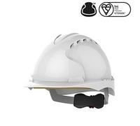 JSP AJF170-000-100 EVO 3 C+ Vented Wheel Ratchet Helmet White