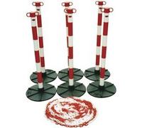 JSP Demarcation Barrier Chain Support Post, Red/White- (JS71403)