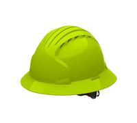 JSP EVO 6161 Deluxe Full Brim Vented Hard Hat - Lime Green, Wheel Ratchet (AJQ170-00S-204)