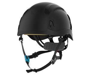 JSP EVO ALTA SKYWORKER Mountaineering-style Safety Helmet Hard Hat - Black - Vented - Wheel Ratchet - All-Round High Impact Head Protection - Adjustable 4-point Chinstrap - EN 12492 & EN 397