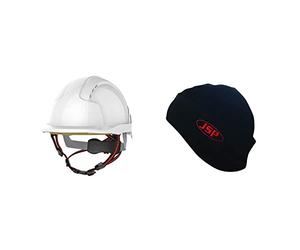 JSP EVO Lite Skyworker - White Working at Height Helmet - (AJS260-000-100), one size & Surefit Thermal Helmet Liner - Medium/Large ( AHV002-301-100)