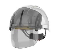 JSP EVO VISTAshield EN 397 Safety Helmet with A-Rated Impact Protection Integrated Faceshield Vented White/Smoke (AMD170-005-F00)