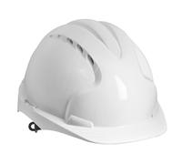 JSP EVO2 white vented mid peak comfort hard hat safety helmet slip ratchet