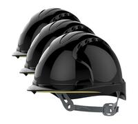 JSP EVO2 Safety Helmet Hard Hat - Vented - Black - Slip Ratchet Adjustment - Adjustable Precision Fit Harness - Lightweight - For Construction, Building, Civil Engineering & Industry - EN397