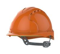 JSP EVO2 Safety Helmet Hard Hat - Vented - Orange - Slip Ratchet Adjustment - Adjustable Precision Fit Harness - Lightweight - For Construction, Building, Civil Engineering & Industry - EN397