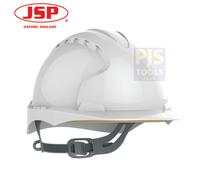 JSP EVO2 white vented mid peak comfort hard hat safety helmet slip ratchet
