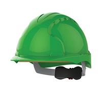 JSP EVO3 Comfort Safety Helmet HardHat Wheel Ratchet Non-Vent Green UK made | Protection for construction, electrical and industry. Wheel ratchet adjustment, Comfort Plus Fabric harness. EN 397 certified