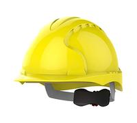 JSP EVO3 Comfort Safety Helmet HardHat Wheel Ratchet NonVent Yellow UK made | Protection for construction, electrical and industry. Wheel ratchet adjustment, Comfort Plus Fabric harness. EN 397 certified
