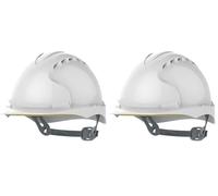 JSP EVO3 HDPE Safety Helmet Slip Ratchet White Vented (AJF160-000-100) (Pack of 2)