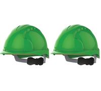 JSP EVO3 Safety Helmet Hard Hat - Non-Vented - Green - Wheel Ratchet Adjustment - Comfortable Adjustable Fabric Harness - Lightweight - For Construction, Electrical & Industrial - EN397, EN50365