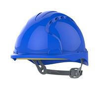 JSP EVO3 Safety Helmet Hard Hat - Vented - Blue - Slip Ratchet Adjustment - Adjustable Harness - Lightweight - Micro Peak - For Construction, Building, Civil Engineering & Industry - EN397