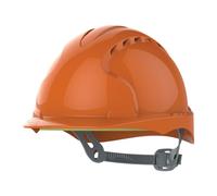 JSP EVO3 Safety Helmet Hard Hat - Vented - Orange - Slip Ratchet Adjustment - Comfortable Adjustable Fabric Harness - Lightweight - For Construction, Building, Civil Engineering & Industry - EN397