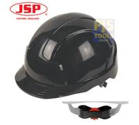 JSP EVOLite® wheel ratchet vented black safety helmet mid peak hard hat