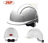 JSP EVOLite® wheel ratchet vented white safety helmet mid peak hard hat