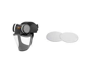 JSP Powercap Active 8hr Respirator with Multi Plug - (CAE601-941-100), Black & Powercap Pre-Filter Pads (Pack of 10) (CAU610-000-010)
