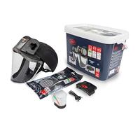 JSP PowerCap Active IP 8-Hour Multi Plug Hard Cap with PowerBox Battery - USB Rechargeable Bump Cap with Anti-Mist, Low Resistance - Respirator Mask with Impact Protection Polycarbonate Visor