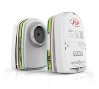 JSP PressToCheck ABEK1 P3 Multi-Gas, Vapour & Dust Replacement Filters Pair - Compatible with JSP Force 8 Half-Mask Respirator - Suitable for Silica Dust & Aerosols (BMN750-000-600)