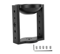 Jspondivague 100mm Tripod Head Bowl Riser, Aluminum Alloy Half Ball Flat to Bowl Adapter, 5.3in Height Enhancement for DSLR Camera, with 1/4in 3/8in Threaded Holes, Compatible with Tripod Head