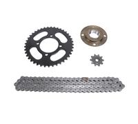 Jspondivague 420 Sprocket and Chain Kit, Motorcycle Chain Sprocket Kit with 10T Front and 41T Rear Sprocket, 76 Drive Links Chain and Toothless Freewheel Set for Go Karts ATVs Mini Bikes Off Ro