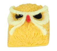 Jspondivague Custom Keycap Hand Carved Owl Pattern, OEM R4 Gaming Resin Replacement Keycaps, Vivid Owl Design with Dyeing Process for Switches Mechanical Keyboard, Wear Heat (Yellow)