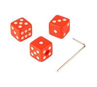 Jspondivague Dice Shape Guitar Volume Control Knobs, 3PCS Plastic Tone Knobs with Wrench, Speed Control Knobs for Electric Guitar, Vintage Style Volume/Tone Potentiometer Replacement (Red)
