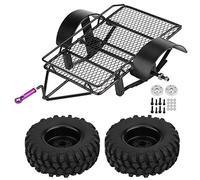 Jspondivague Metal RC Trailer with 90mm Tires for Axial SCX10 D90 HSP 1/10 Crawler Cars, Durable Two - Wheel Design for Hauling Accessories on Off - Road Adventures