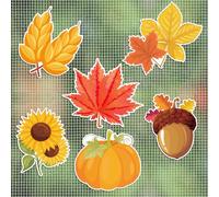 JSRQT 12Pcs Screen Door Magnets Decorative, Maple Leaf Sunflower Double Sided Flexible Magnetic Screen Saver, Patio Screen Door Magnets Stickers Decals, for Protect Pets, Birds, Kids