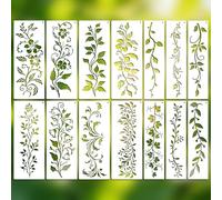 JSRQT 14 Pcs Leaf Vine Stencils,Reusable Leaves & Flower Painting Stencil,Spring Floral Drawing Templates for Painting on Wood, Canvas, Fabric, Floor, Wall,Home Decor Art