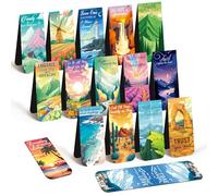JSRQT 16Pcs Christian Bible Magnetic Bookmarks, Larger Double-Sided Landscape Paper Markers for Women Men, Inspirational Bible Quotes Magnet Page Clips for Book Lovers, 6x3 CM, 16 Styles