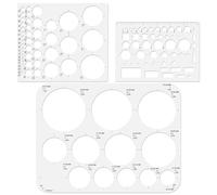 JSRQT 3 Pack Circle Templates Rulers for Drafting,Round Drawings Templates Stencil,Circle Tracer for Architecture,Artist Design Drawing Aid Tool