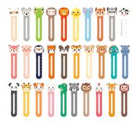 JSRQT 30 PCS Bulk Cute Animal Bookmarks Multipack Book Mark Paper Page Clips Personalised Bookmark Ruler Markers School Rewards Cardboard Lover Gifts