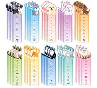 JSRQT 30 PCS Paper Bookmark Cute Animal Cat Dog Book Mark Markers Page Clips with Ruler Bulk Educational Funny Personalised Cardboard for Girls Lover Gifts Teens End Year Decorate School Rewards